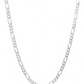 Cadena Figaro 3x1 Gruesa Hombre Regalo Plata 925 6 Mm 50 Cm Plateado
