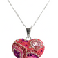 Collar Aretes Corazón Artesanal Chico Piedras Plata Ley 925