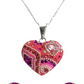 Collar Aretes Corazón Artesanal Chico Piedras Plata Ley 925