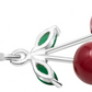 Joyaris Conjunto Dije Cadena Aretes Cereza Plata 925 Mujer Plateado