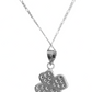 Collar Corazones Trebol 4 Hojas Zirconias Plata Ley 925