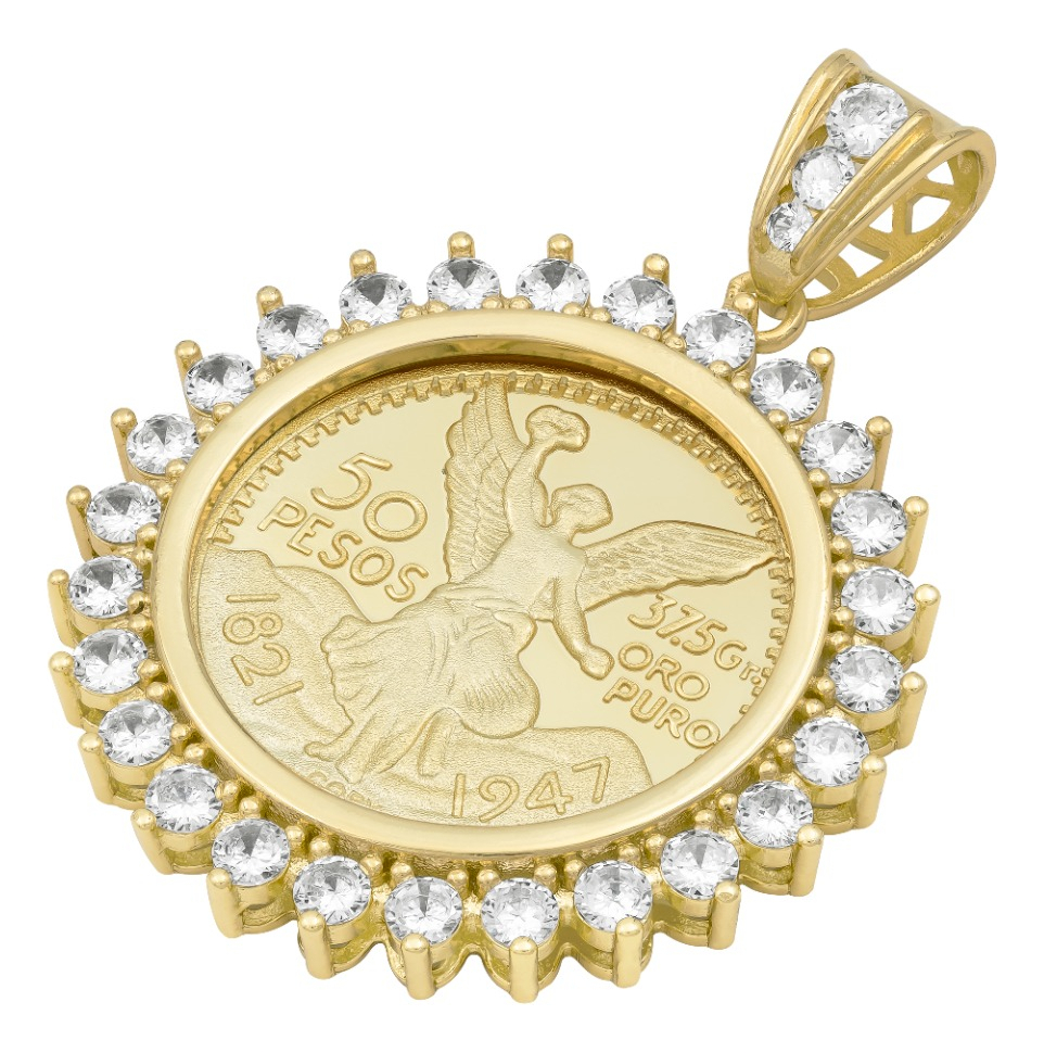 Joyaris Dije Centenario 50 Pesos  Hombre Zirconias 53mm Dorado