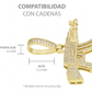 Joyaris Dije Cuerno De Chivo  Hombre Zirconias 40x51mm Dorado