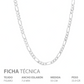 Joyaris Cadena Figaro 3x1 Plata 925 Hombre 55cm 7mm Plateado