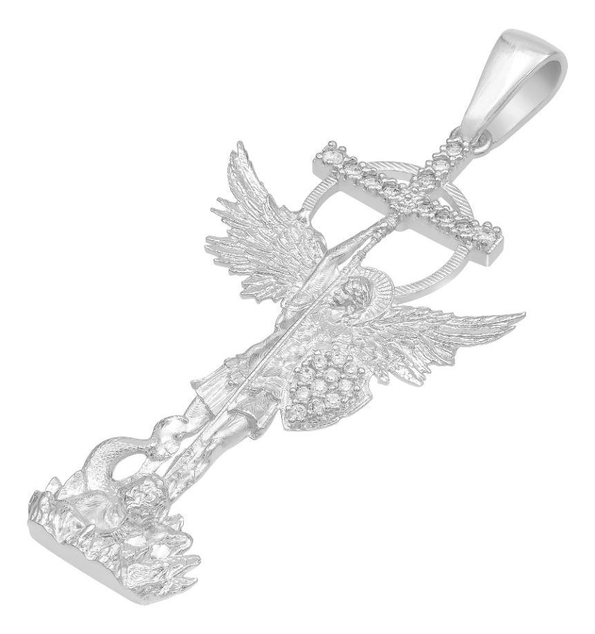 Joyaris Dije San Miguel Arcangel Plata 925 Hombre 52mm Plateado