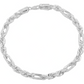 Pulsera Esclava Torzal Fígaro Plata Solida 925 Hombre 6 Mm 22 Cm Plateado