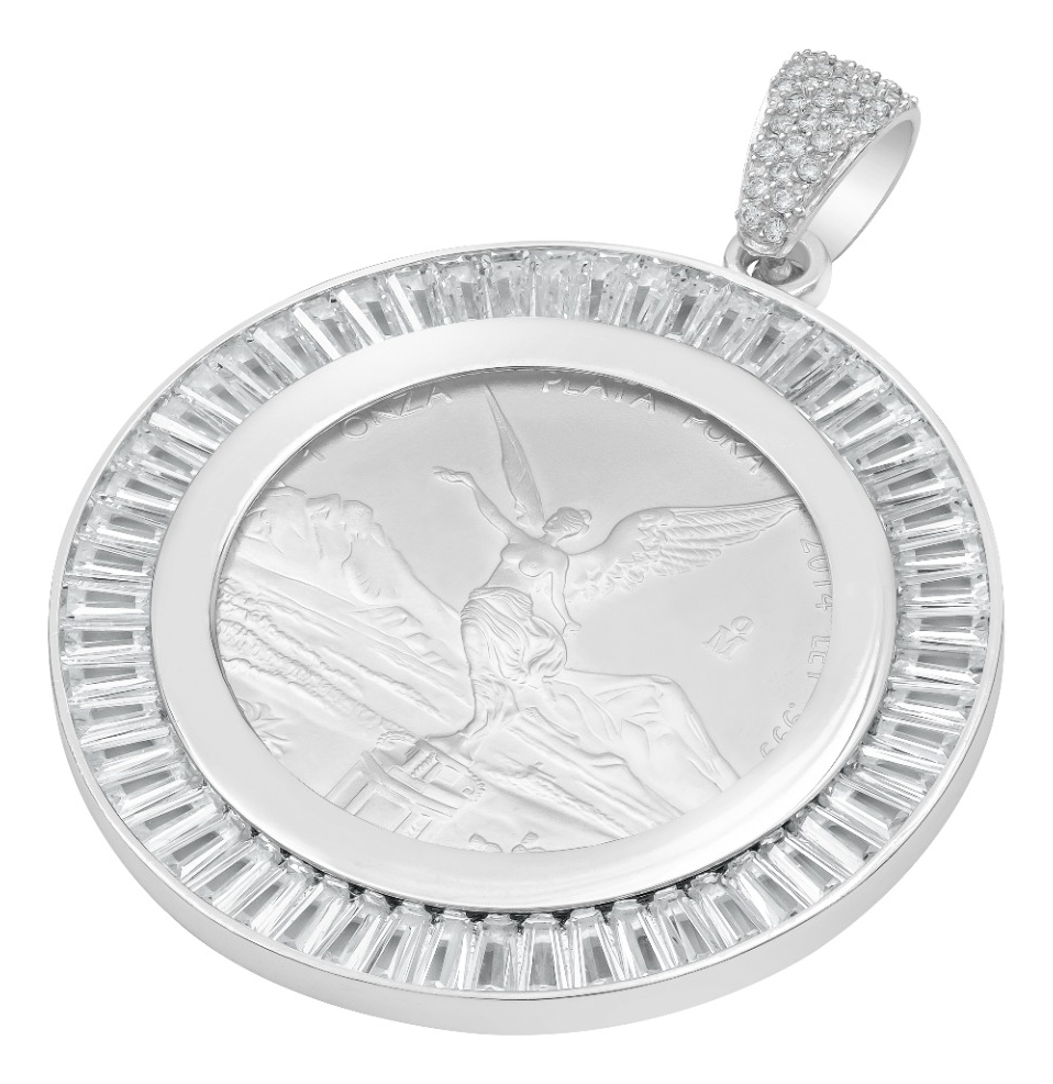 Joyaris Dije Onza Plata Pura 999 Hombre Zirconias 56mm Plateado