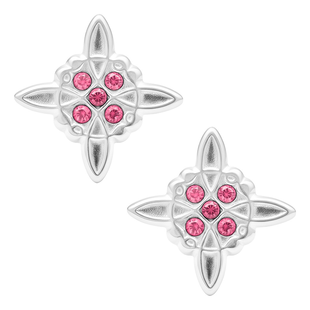 Aretes Broquel Plata 925 Nudo De Bruja Y Zirconia Amuleto