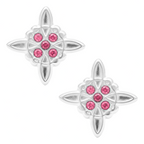 Aretes Broquel Plata 925 Nudo De Bruja Y Zirconia Amuleto