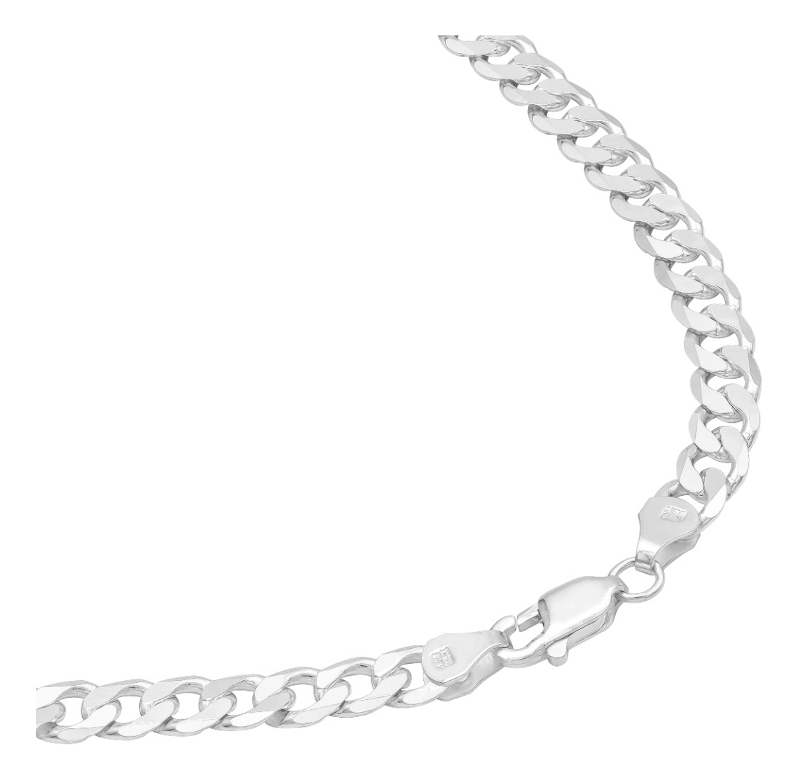 Joyaris Cadena Barbada Cubana Plata 925 Hombre 50cm 6mm Plateado