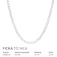Joyaris Cadena Barbada Cubana Plata 925 Hombre 50cm 6mm Plateado