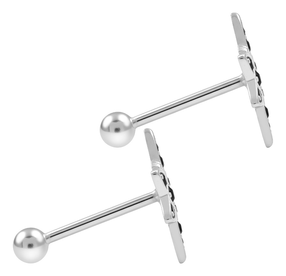 Aretes Broquel Plata 925 Nudo De Bruja Y Zirconia Amuleto