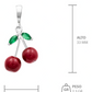 Joyaris Conjunto Dije Cadena Aretes Cereza Plata 925 Mujer Plateado