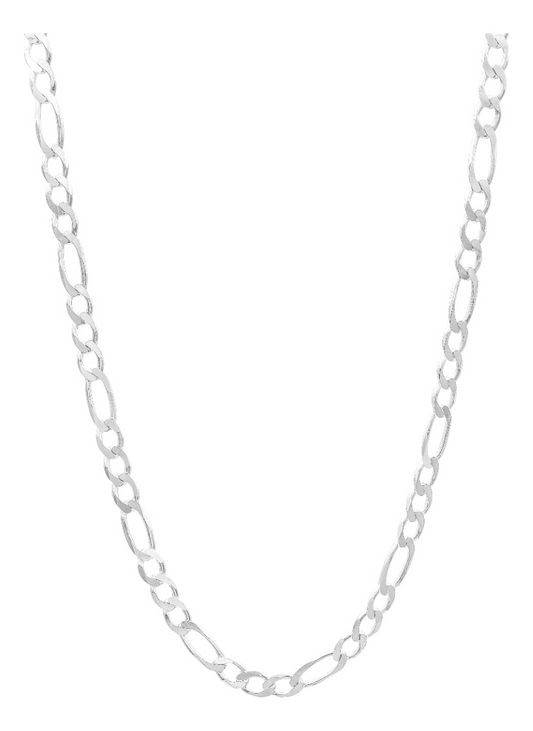 Cadena Figaro 3x1 Gruesa Hombre Regalo Plata 925 9 Mm 70 Cm Plateado