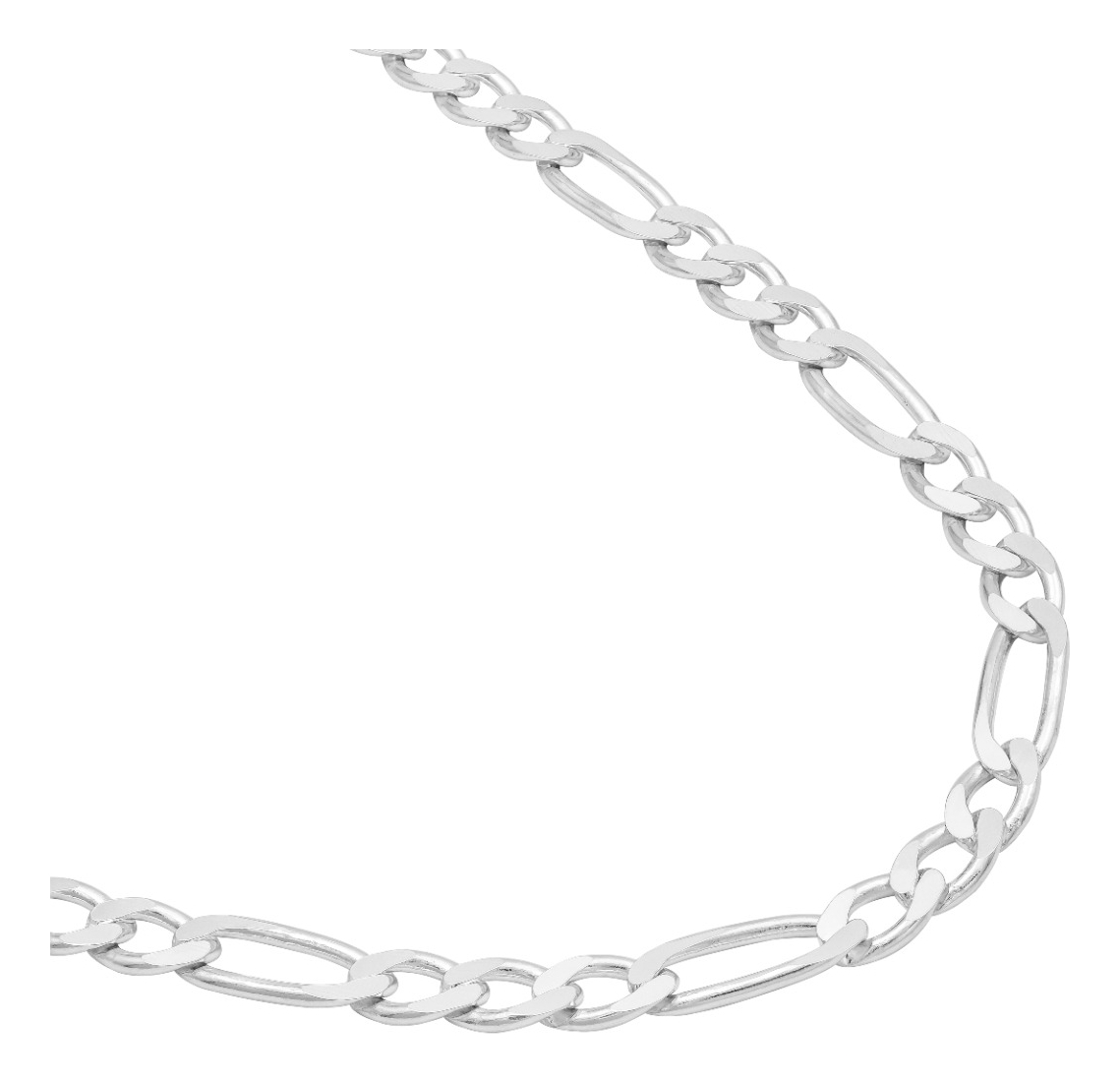 Joyaris Cadena Figaro 3x1 Plata 925 Hombre 55cm 7mm Plateado