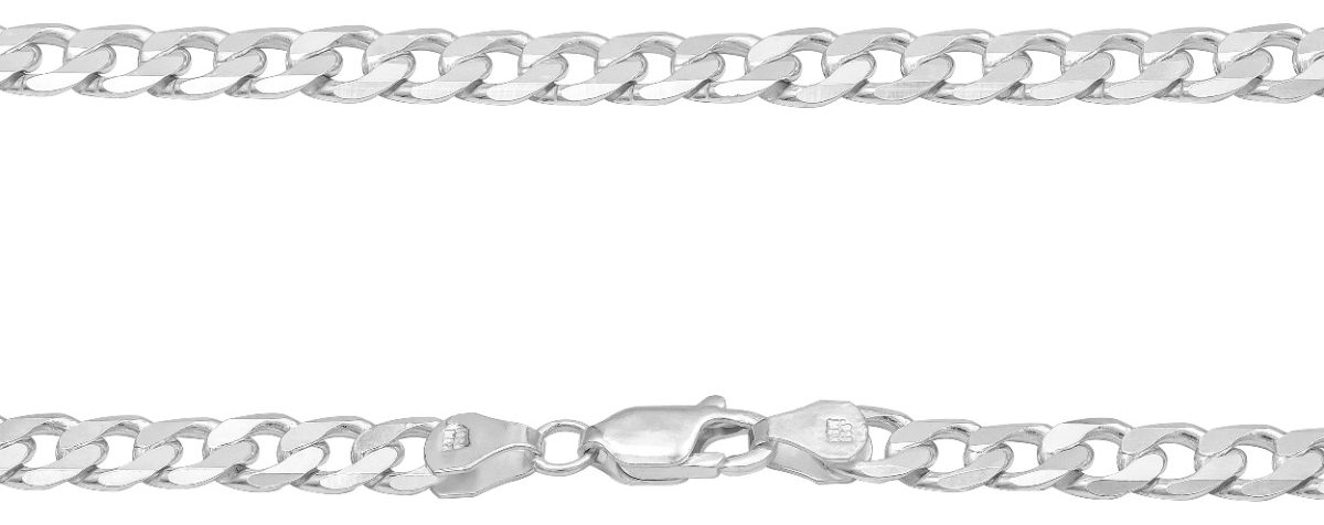 Joyaris Cadena Barbada Cubana Plata 925 Hombre 50cm 6mm Plateado