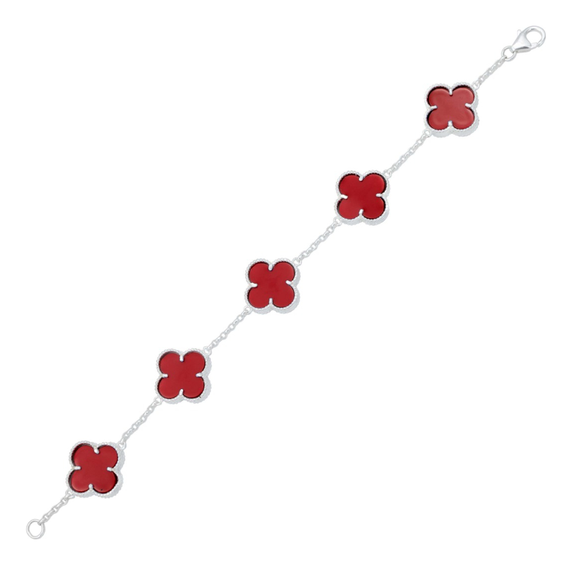 Pulsera Trebol Esmaltado Regalo Hombre Mujer Plata 925