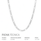 Joyaris Cadena Figaro 3x1 Plata 925 Hombre 45cm 6mm Plateado