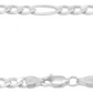 Joyaris Cadena Figaro 3x1 Plata 925 Hombre 45cm 4mm Plateado