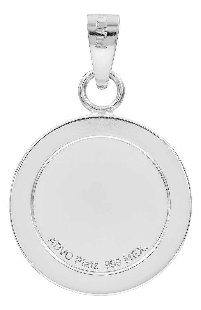 Dije Sagrado Corazón Jesús De Plata Pura 999 Zirconia 3.2 Cm Plateado