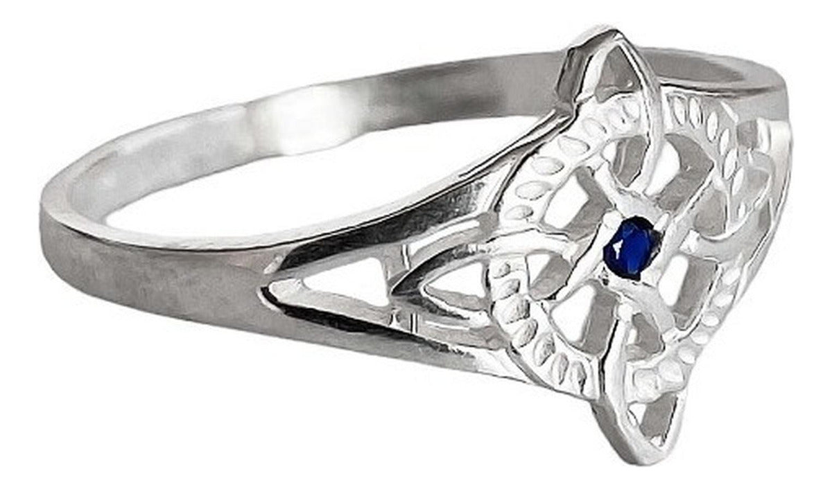 Anillo Nudo De Bruja Con Zirconia De Color Plata Solida 925
