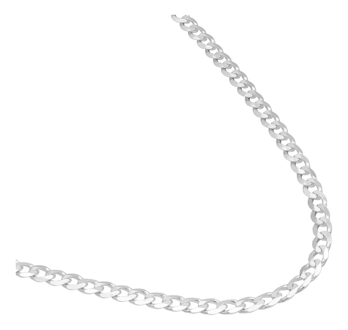 Cadena Cubana Delgada Plata S925 Hombre Barbado 70 Cm X 4mm 52053