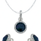 Juego Grande Cristal Dije Arete Cadena Mujer Regalo Plata925
