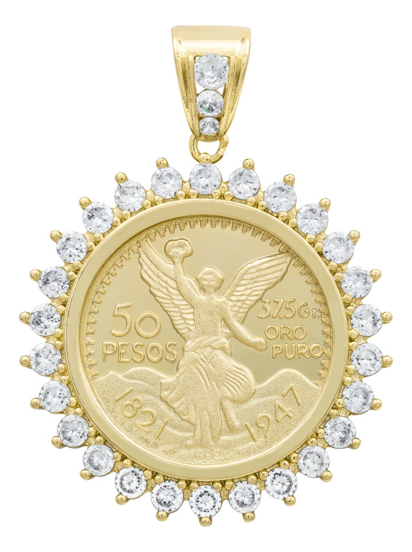 Joyaris Dije Centenario 50 Pesos  Hombre Zirconias 53mm Dorado