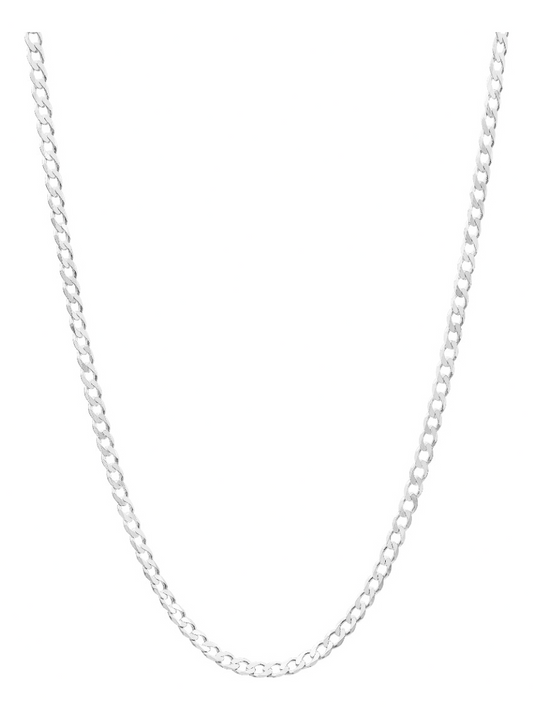 Cadena Cubana Barbada Hombre Regalo Plata 925 5 Mm 55 Cm Plateado