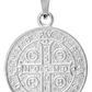 Dije Medalla Doble Vista San Benito Liso Plata 925 2.2 Cm - Plateado