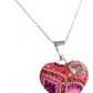 Collar Aretes Corazón Artesanal Chico Piedras Plata Ley 925