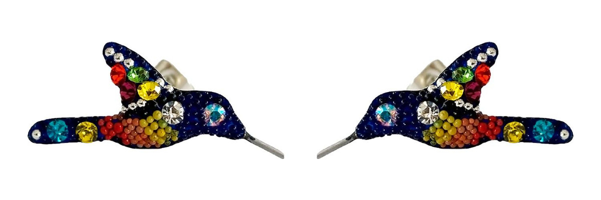 Collar Aretes Colibrí Artesanal Zirconias Plata Ley 925