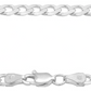 Cadena Cubana Barbada Hombre Regalo Plata 925 5 Mm 65 Cm Plateado
