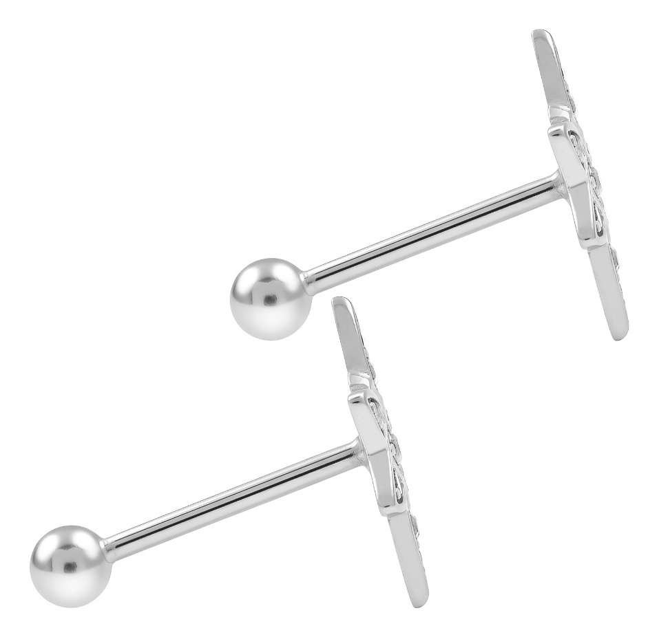 Aretes Broquel Plata 925 Nudo De Bruja Y Zirconia Amuleto