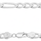 Cadena Figaro 3x1 Gruesa Hombre Regalo Plata 925 7 Mm 65 Cm Plateado