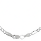 Cadena De Plata 925 Diamantada Hombre Fígaro 55 Cm X 4 Mm