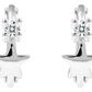 Aretes Huggies De Estrella Y Zirconia En Plata Ley .925