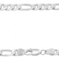 Cadena Figaro 3x1 Gruesa Hombre Regalo Plata 925 6 Mm 50 Cm Plateado