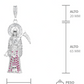 Joyaris Dije Santa Muerte 3d Grande Plata925 Hombre Zirconia Fucsia