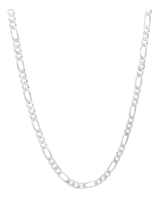 Cadena Figaro 3x1 Gruesa Hombre Regalo Plata 925 7 Mm 60 Cm Plateado