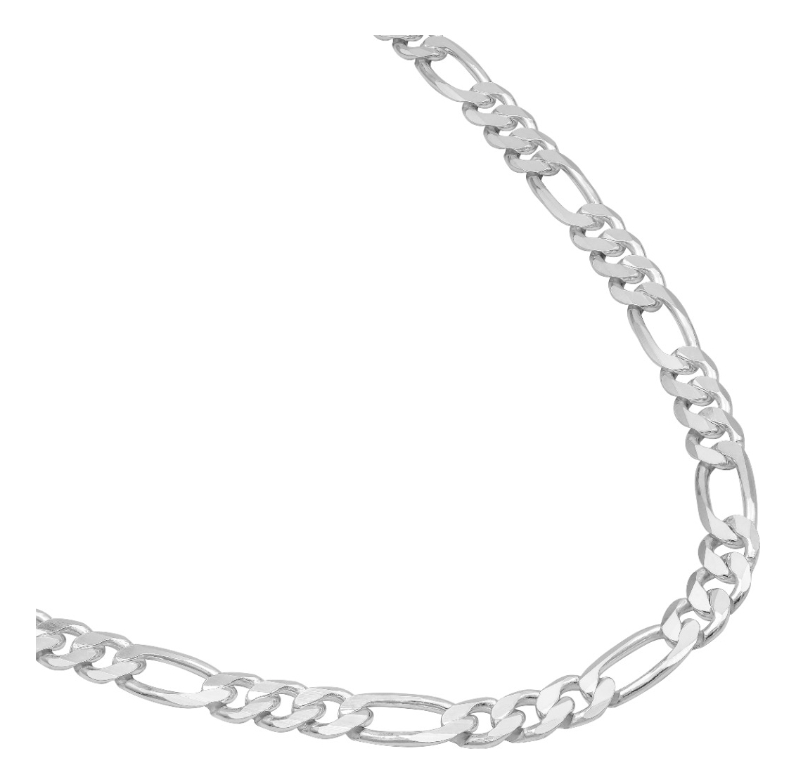 Joyaris Cadena Figaro 3x1 Plata 925 Hombre 45cm 6mm Plateado
