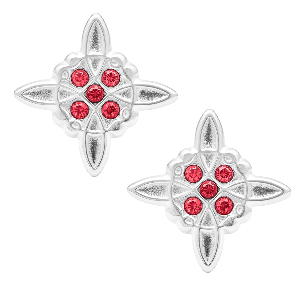 Aretes Broquel Plata 925 Nudo De Bruja Y Zirconia Amuleto