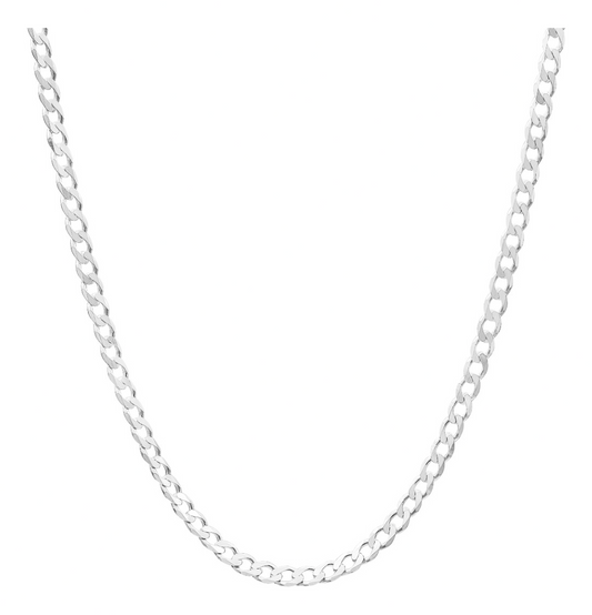 Cadena Cubana Barbada Gruesa Hombre Plata 925 7 Mm 65 Cm Plateado