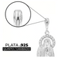 Dije Medalla Grande Santa Muerte Zirconias Plata 925 7.7 Cm Blanco