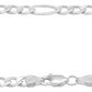 Cadena Figaro 3x1 Hombre Mujer Regalo Plata 925 4 Mm 70 Cm Plateado