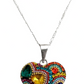 Collar Aretes Corazón Artesanal Chico Piedras Plata Ley 925