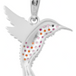 Dije Colibrí Plata 925 Zirconias Joyería Fina Regalo Mujer Fucsia Naranja Blanco