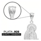 Dije Medalla Grande Santa Muerte Zirconias Plata 925 8.3 Cm - Blanco