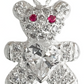 Dije Osito Corazón Amor Zirconias Regalo Plata Ley 925