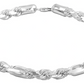Pulsera Esclava Torzal Fígaro Plata Solida 925 Hombre 6 Mm 22 Cm Plateado
